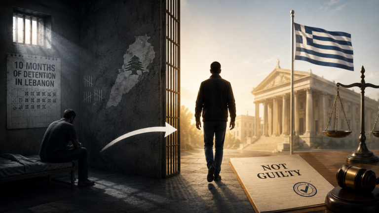 From Ten Months of Detention in Lebanon to Acquittal in Greece: The Case of a Syrian Detainee and the Role of Cedar Centre for Legal Studies in Defending His Rights