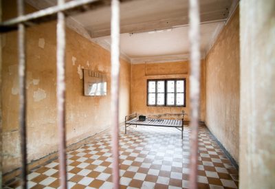 Torture Room at The Tuol Sleng Genocide Museum (S-21 Prison), Phnom Penh, Cambodia, Southeast Asia